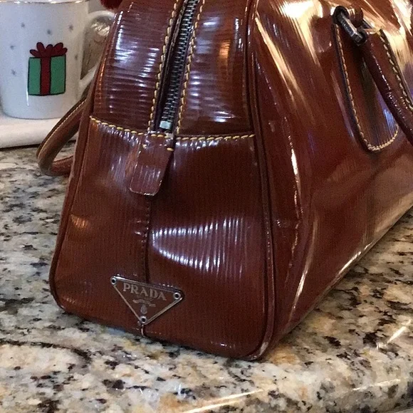 COA❣️❣️Vintage Prada Stampata Grana Pagelia Old Bowler Bag with COA - Picture 4 of 14